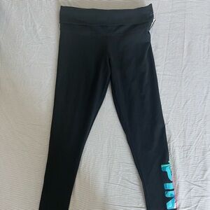 PINK Victoria's Secret Black Leggings with Colorful Logo Size S